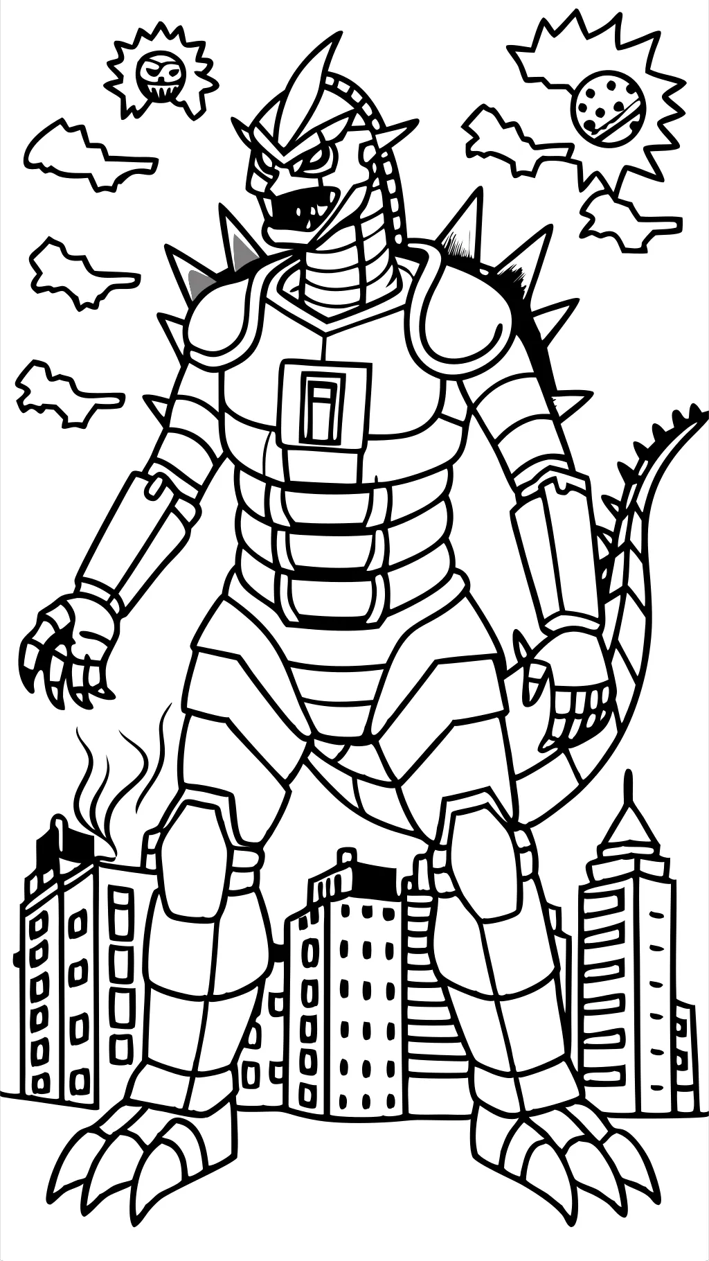 Página para colorear de Mechagodzilla